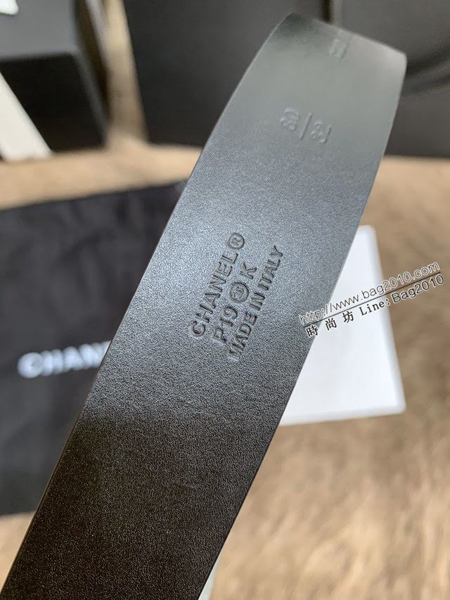 Chanel女士皮帶 香奈兒小香鑽圈雙面用小牛皮腰帶  jjp1165